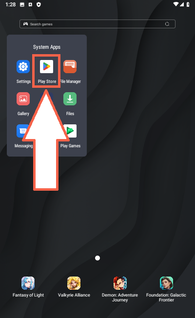 Google Play sign-in screen inside the emulator
