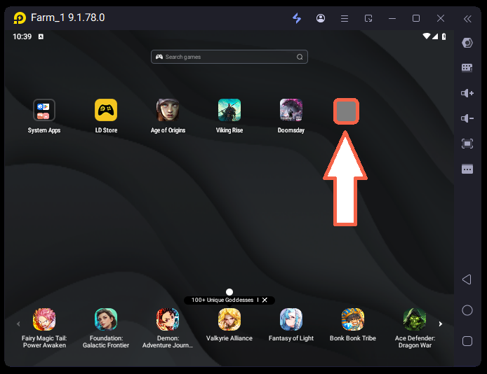 LDPlayer Start button used before logging into the game.